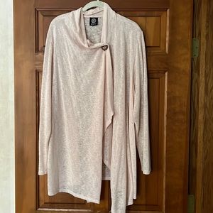 Bobeau one button cardigan. Blush. 3x